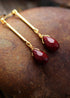 Boho Earrings, Dangle Earrings, Gold Red Jaspers